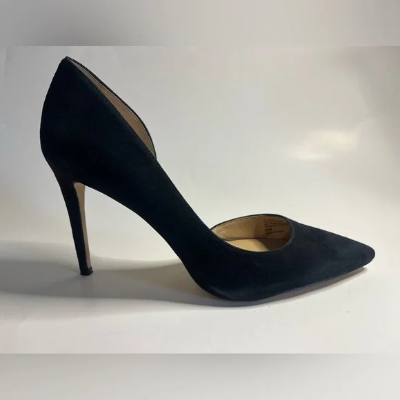 INC International Concepts Kenjay Black Suede Heels Size 8 - Picture 1 of 6